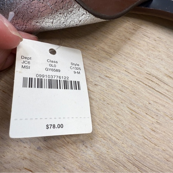 J. Crew Metallic Silver Cross Strap Sandals - Picture 3 of 4